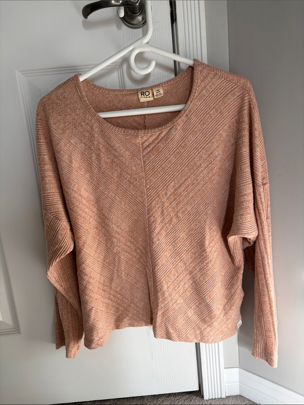 Roxy Rust Pink Ribbed Knit Sweater